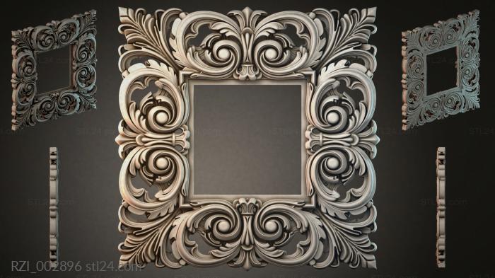 Frame with acanthus scrolls and cartouches 3d STL model