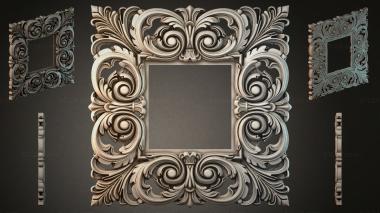Round decor, rosettes Frame with acanthus scrolls and cartouches 3d model