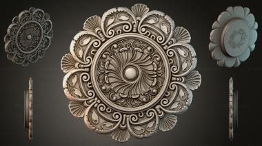 Round decor, rosettes Spiral ceiling rose with volutes 3d model