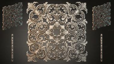 Round decor, rosettes Panel with acanthus scrolls and spirals 3d model