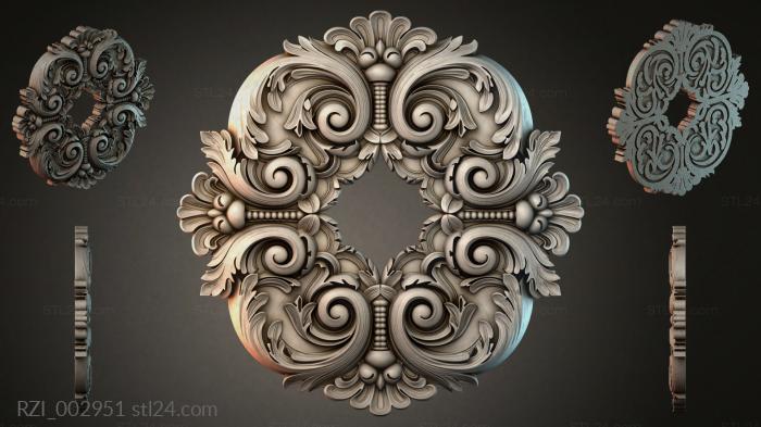 Baroque cartouche with volutes and acanthus leaves 3d STL model
