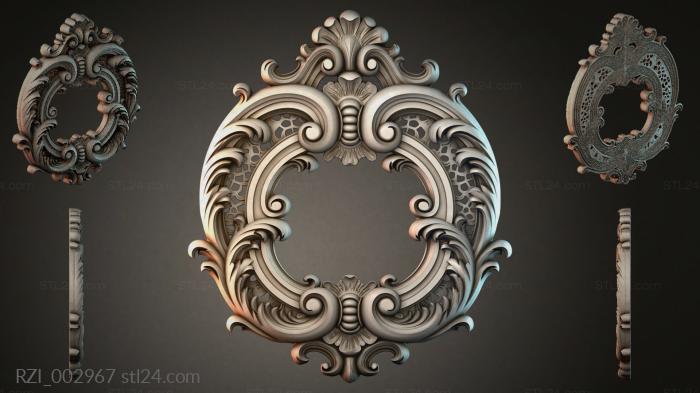 Roccoco cartouche with scrolls and shell motifs 3d STL model