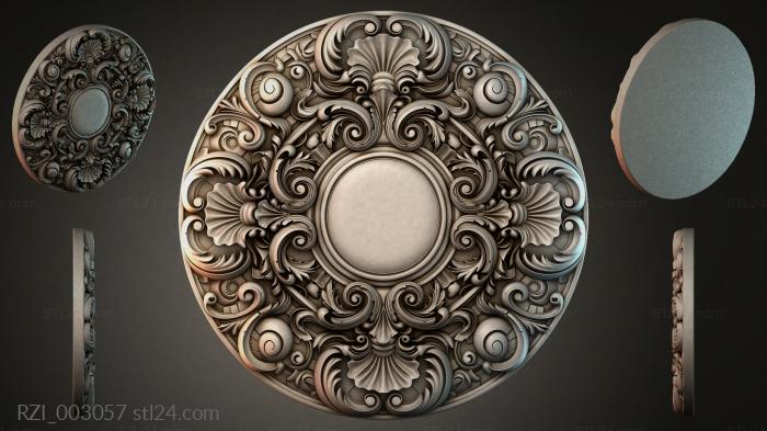 Круглый декор, розетки (RZI_003057) 3D модель для ЧПУ станка