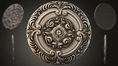Round decor, rosettes Round rosette with acanthus scrolls and a central rosette 3d model
