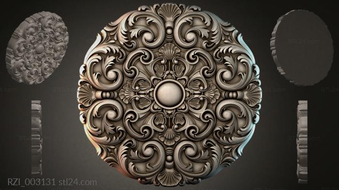 Round overlay with acanthus and spirals 3d STL model