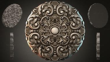 Round decor, rosettes Round overlay with acanthus and spirals 3d model
