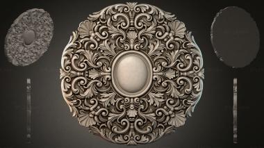 Round decor, rosettes Oval medallion with acanthus scrolls and palmettes 3d model