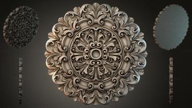 Round decor, rosettes Round rosette with acanthus scrolls and a central medallion 3d model