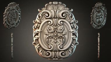 Round decor, rosettes Cartouche with acanthus scrolls and a floral medallion 3d model