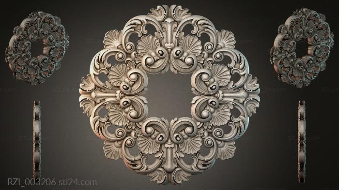Cartouche with acanthus and volutes in the Baroque style 3d STL model
