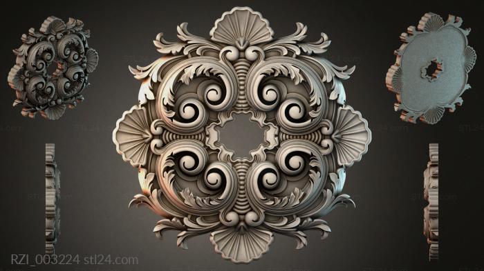 Cartouche with volutes and shells 3d STL model