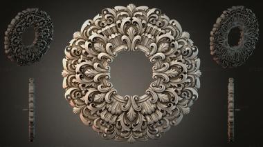 Round decor, rosettes Square rosette with scrolls and acanthus 3d model