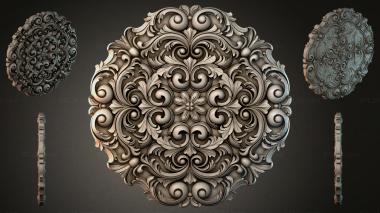 Round decor, rosettes Medallion with swirls and a flower in the center 3d model