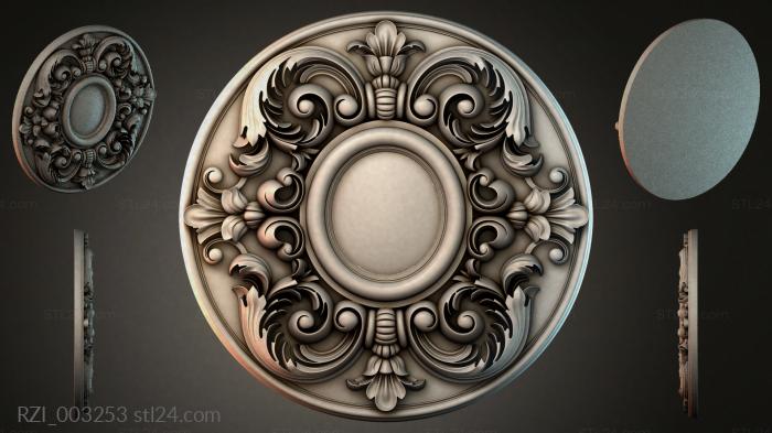 Round medallion with volutes and palmettes 3d STL model