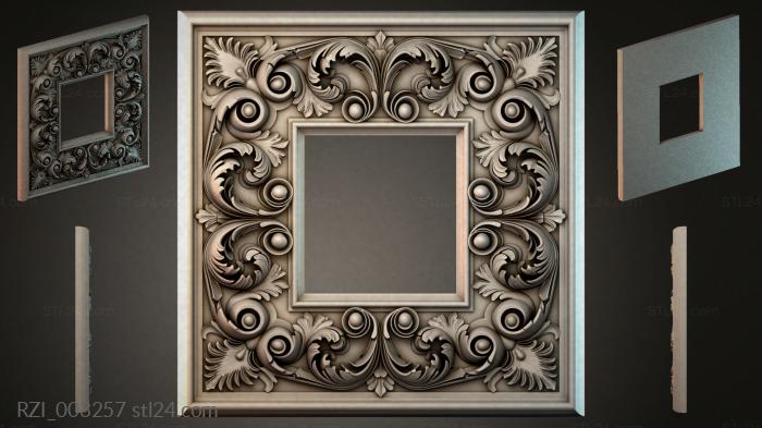 Square molding with volutes and rosettes 3d STL model