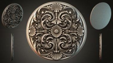 Round decor, rosettes Round rosette with acanthus scrolls and shells 3d model