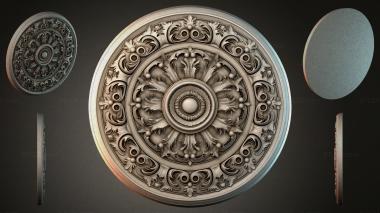Round decor, rosettes Ceiling rosette with acanthus ornament and pearl elements 3d model