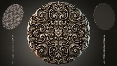 Round decor, rosettes Round rosette with volutes and palmettes 3d model