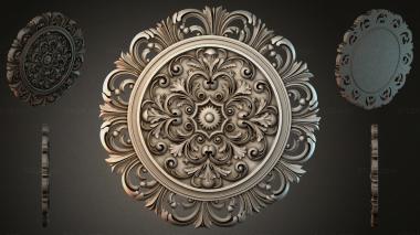 Round decor, rosettes Round rosette with acanthus and scrolls 3d model