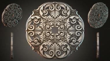 Round decor, rosettes Spiral ceiling medallion with volutes 3d model