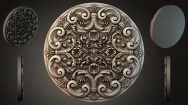 Round decor, rosettes Round rosette with acanthus scrolls and palmettes 3d model