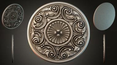 Round decor, rosettes Round rosette with acanthus and spirals 3d model