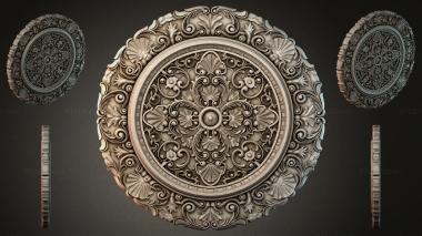 Round decor, rosettes Round rosette with acanthus and spirals 3d model