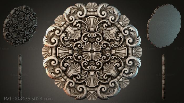 Ornament with scrolls and shells 3d STL model