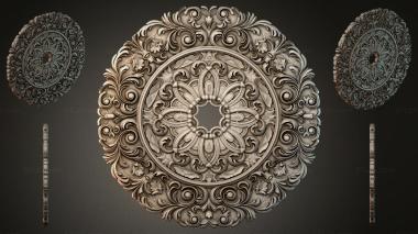 Round decor, rosettes Round rosette with acanthus scrolls and a floral medallion 3d model