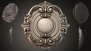 Round decor, rosettes Round rosette with volutes and a central medallion 3d model