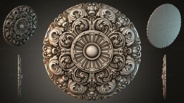 Round decor, rosettes Round rosette with a central medallion and spiral volutes 3d model
