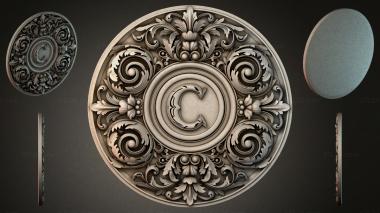 Round decor, rosettes Round rosette with volutes and palmettes 3d model