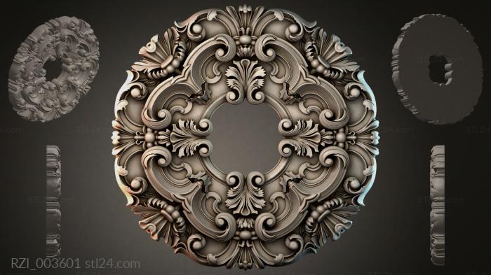 Круглый декор, розетки (RZI_003601) 3D модель для ЧПУ станка