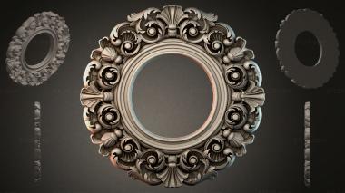 Round decor, rosettes Round frame with volutes and acanthus leaves 3d model