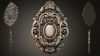 Round decor, rosettes Oval cartouche with baroque scrolls and a shell 3d model