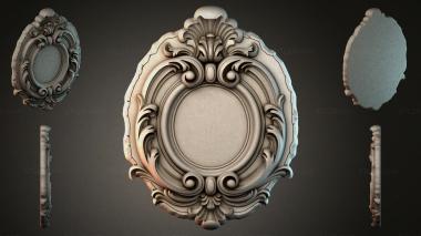 Round decor, rosettes Oval cartouche with Baroque swirls 3d model