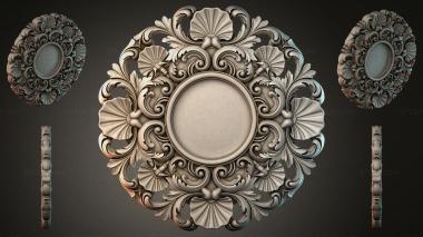 Round decor, rosettes Ornament with acanthus and spirals for milling 3d model