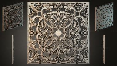 Round decor, rosettes Coffered ceiling with scrolls and leaves in a classic style 3d model