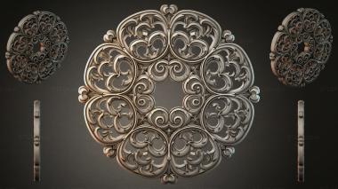 Round decor, rosettes Round vignette with curls and spirals for CNC 3d model