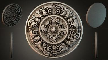 Round decor, rosettes Round rosette with acanthus scrolls and a central flower 3d model