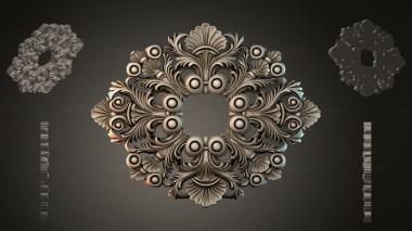 Round decor, rosettes Ceiling rosette with acanthus and spheres 3d model