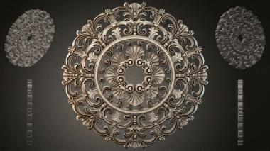 Round decor, rosettes Classic ceiling rose with acanthus and curls 3d model