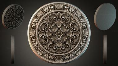 Round decor, rosettes Round rosette with volutes and leaves 3d model