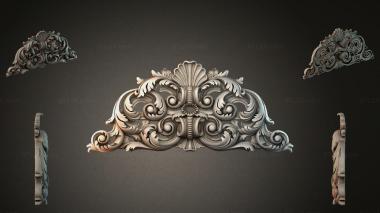 Round decor, rosettes Cartouche with symmetrical swirls and a shell 3d model