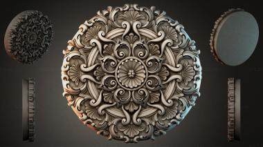 Round decor, rosettes Round rosette with acanthus and volutes 3d model