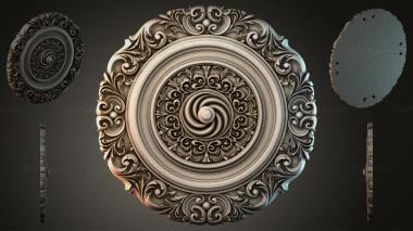 Round decor, rosettes Round ceiling rose with a spiral center and acanthus leaves 3d model