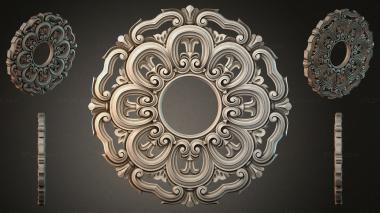 Round decor, rosettes Spiral ceiling rose with volutes 3d model