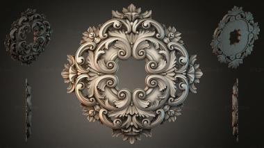 Round decor, rosettes Rosette with acanthus and spiral volutes 3d model