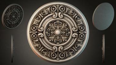Round decor, rosettes Ceiling rose with acanthus ornament and spiral volutes 3d model
