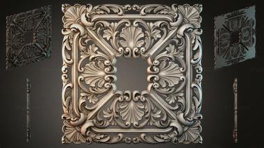 Round decor, rosettes Carved ceiling cornice with acanthus leaves 3d model